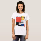 Samenstelling Rood, Geel, Blauw, Zwart, Mondriaan T-shirt (Voorkant volledig)