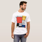 Samenstelling Rood, Geel, Blauw, Zwart, Mondriaan T-shirt (Voorkant volledig)