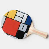 Samenstelling rood, geel, blauw, zwart | Mondriaan Tafeltennisbatje (Zijkant)