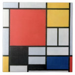 Samenstelling Rood, Geel, Blauw, Zwart, Mondriaan Tegeltje<br><div class="desc">Pieter Cornelis Mondrian (7 maart 1872 - 1 februari 1944) was een Nederlandse schilder en theoreticus die beschouwd wordt als een van de grootste artiesten van de 20e eeuw. Hij staat bekend om een van de pioniers van de 20e-eeuwse abstracte kunst, toen hij zijn artistieke richting veranderde van beeldvormend schilderij...</div>