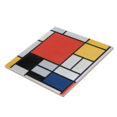 Samenstelling Rood, Geel, Blauw, Zwart, Mondriaan Tegeltje (Zijkant)