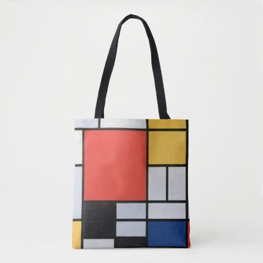 Samenstelling Rood, Geel, Blauw, Zwart, Mondriaan Tote Bag (Voorkant)