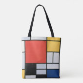 Samenstelling Rood, Geel, Blauw, Zwart, Mondriaan Tote Bag (Achterkant)