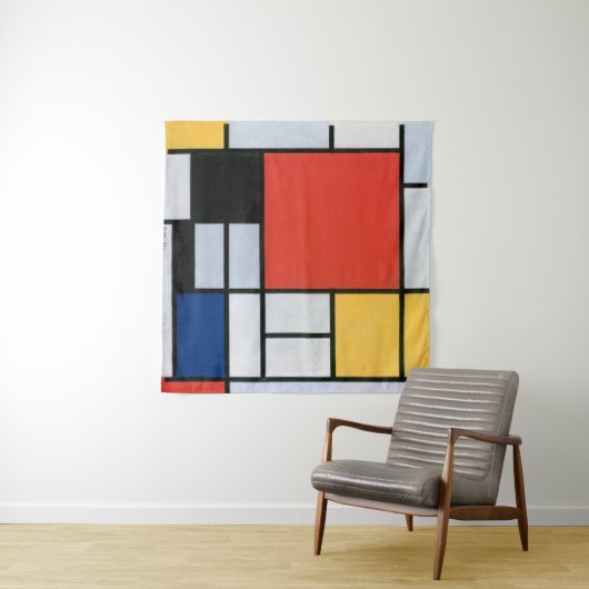 Samenstelling rood, geel, blauw, zwart | Mondriaan Wandkleed (In Situ (horizontaal))