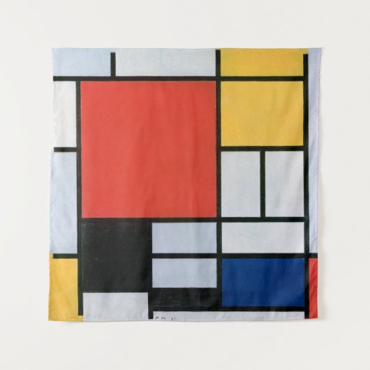 Samenstelling rood, geel, blauw, zwart | Mondriaan Wandkleed (Voorkant)