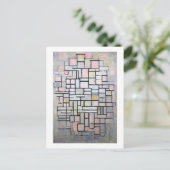 Samenstelling Roze en grijs, Mondriaan Briefkaart (Staand voorkant)