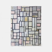 Samenstelling Roze en grijs, Mondriaan Fleece Deken (Voorkant)