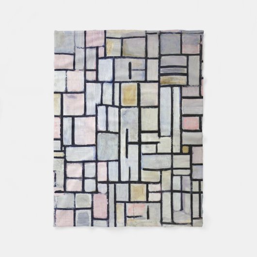 Samenstelling Roze en grijs, Mondriaan Fleece Deken (Voorkant)