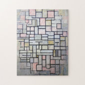 Samenstelling Roze en grijs, Mondriaan Legpuzzel (Verticaal)