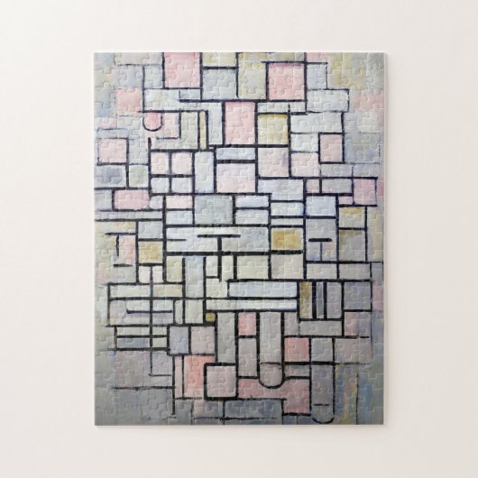 Samenstelling Roze en grijs, Mondriaan Legpuzzel (Verticaal)