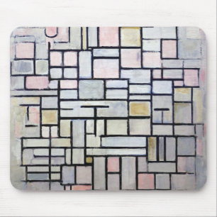 Samenstelling Roze en grijs, Mondriaan Muismat