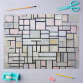 Samenstelling Roze en grijs, Mondriaan Tissuepapier (Craft)