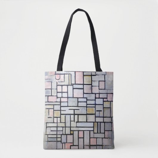 Samenstelling Roze en grijs, Mondriaan Tote Bag (Voorkant)