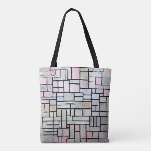 Samenstelling Roze en grijs, Mondriaan Tote Bag (Achterkant)
