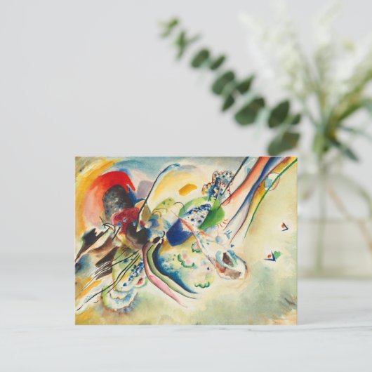 Samenstelling, Study for picture with two Red Spot Briefkaart (Staand voorkant)