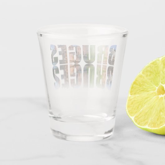 Samenstelling tekstfoto's van Brugge Shot Glas (Achterkant)