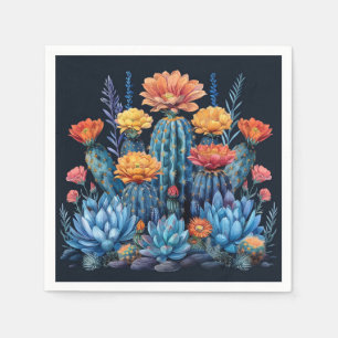 Samenstelling van bloeiende cactussen, vetplanten servet