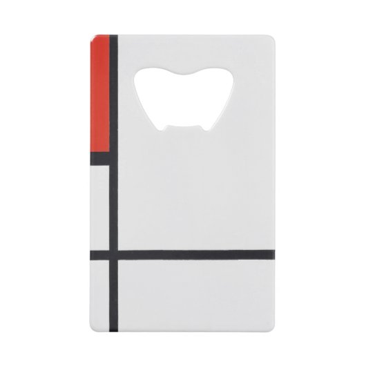 Samenstelling van de gemeente Pietmondrian Creditkaart Flessenopener (Voorkant)