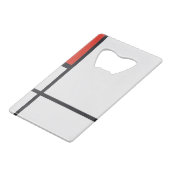 Samenstelling van de gemeente Pietmondrian Creditkaart Flessenopener (Voorkant Gekanteld)