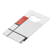 Samenstelling van de gemeente Pietmondrian Creditkaart Flessenopener (Achterkant Gekanteld)