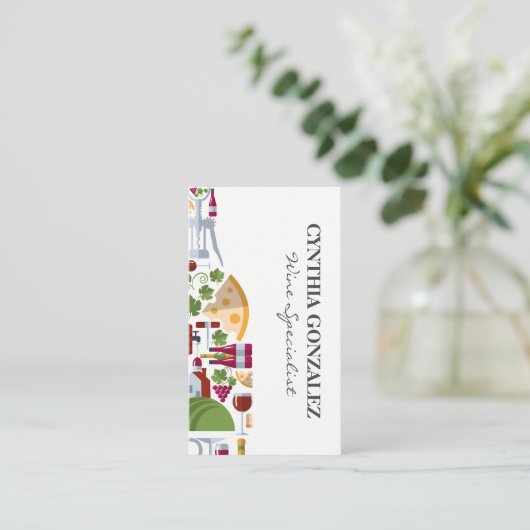 samenstelling van de wijnfles visitekaartje (Staand voorkant)