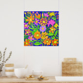Samenstelling van geverfde Floral Poster (Keuken)