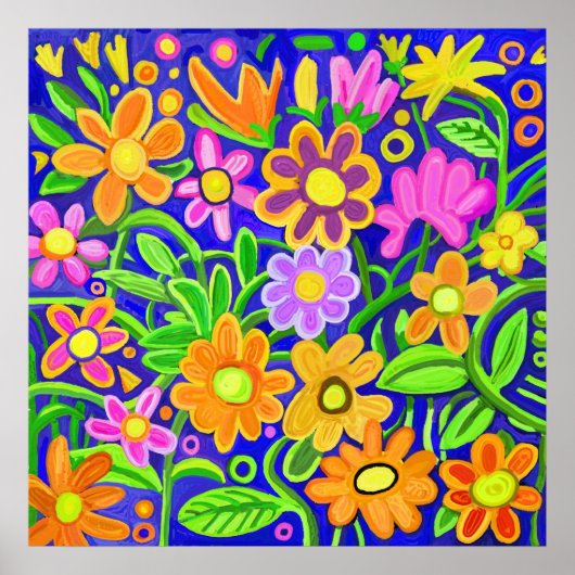 Samenstelling van geverfde Floral Poster (Voorkant)