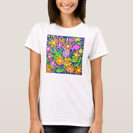 Samenstelling van geverfde Floral T-shirt (Voorkant)