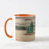 Samenstelling van grijs, gele glanzen en browns mok (Links)