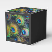 Samenstelling van heldere pauwenveren bedankdoosjes (Voorkant Zijde)