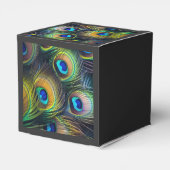 Samenstelling van heldere pauwenveren bedankdoosjes (Achterkant)