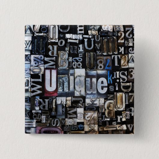 Samenstelling van letterpersblokken vierkante button 5,1 cm (Voorkant)