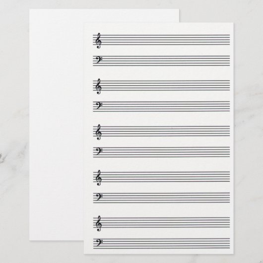 Samenstelling van met muziek gelinkte bankierbenod briefpapier (Voorkant / Achterkant)