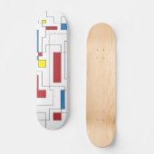 Samenstelling van rood, geel en blauw persoonlijk skateboard (Voorkant)
