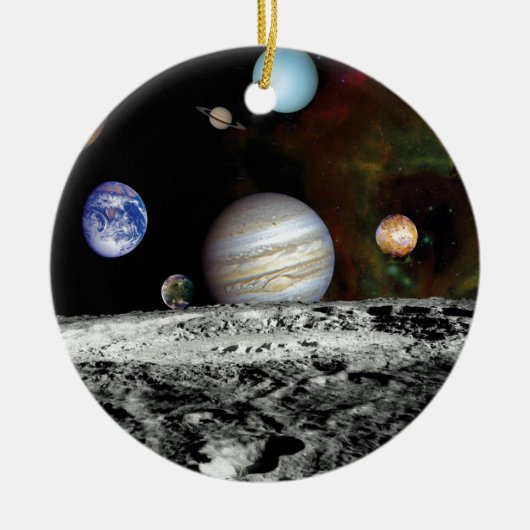 Samenstelling van Voyager-beelden van het zonneste Keramisch Ornament (Voorkant)