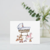 Samenstelling van waterverf baby speelgoed en tedd briefkaart (Staand voorkant)