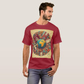 samenstelling van Wereldbol met reisthema T-shirt (Voorkant volledig)