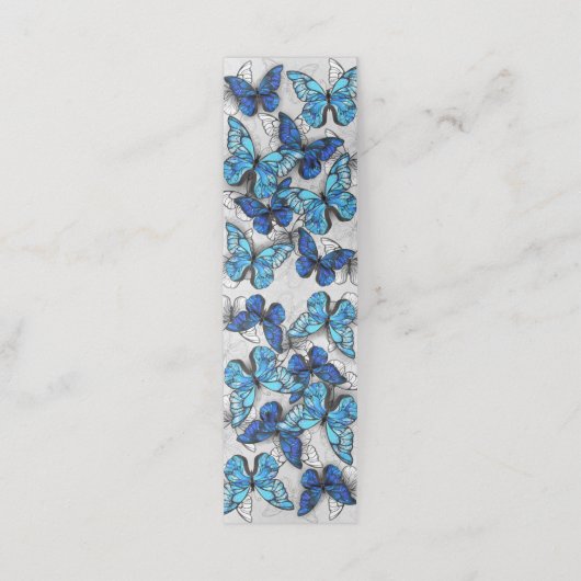 Samenstelling van witte en blauwe vlinders afsprakenkaart (Buitenkant ongevouwen)