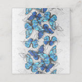 Samenstelling van witte en blauwe vlinders afsprakenkaart (Buitenkant ongevouwen)