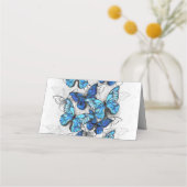 Samenstelling van witte en blauwe vlinders afsprakenkaart (Achterkant)