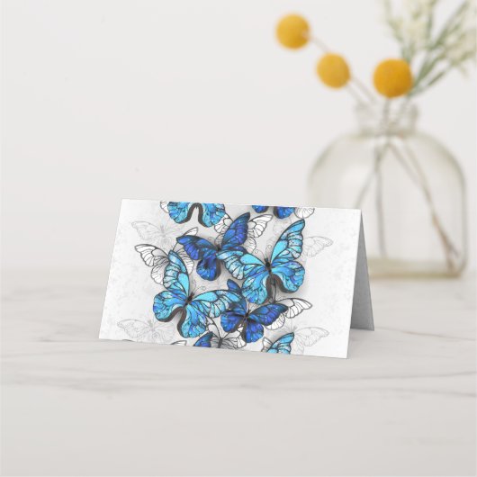 Samenstelling van witte en blauwe vlinders afsprakenkaart (Achterkant)