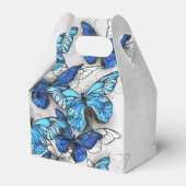 Samenstelling van witte en blauwe vlinders bedankdoosjes (Achterkant)
