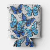 Samenstelling van witte en blauwe vlinders blikjeskoeler (Achterkant)