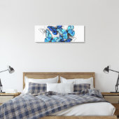 Samenstelling van witte en blauwe vlinders canvas afdruk (Insitu (Slaapkamer))