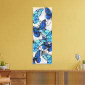 Samenstelling van witte en blauwe vlinders canvas afdruk (Insitu (Woonkamer))