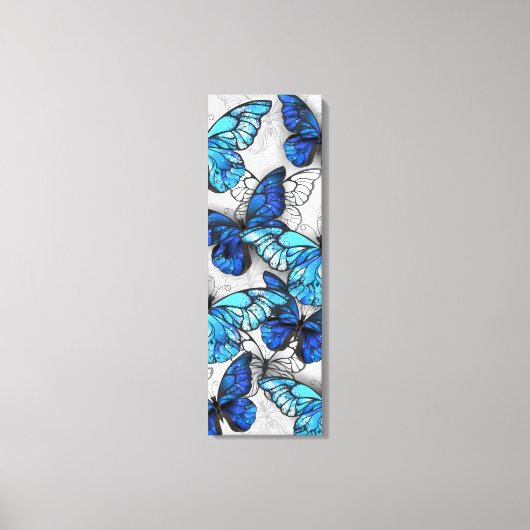 Samenstelling van witte en blauwe vlinders canvas afdruk (Voorkant)