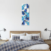 Samenstelling van witte en blauwe vlinders canvas afdruk (Insitu (Slaapkamer))