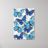 Samenstelling van witte en blauwe vlinders canvas afdruk (Voorkant)
