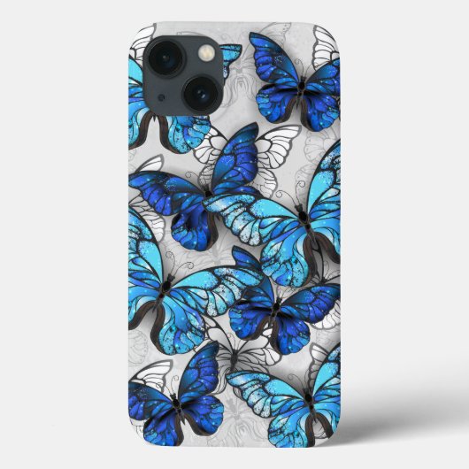 Samenstelling van witte en blauwe vlinders Case-Mate iPhone case (Achterkant)