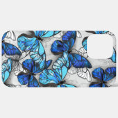 Samenstelling van witte en blauwe vlinders Case-Mate iPhone case (Achterkant (horizontaal))